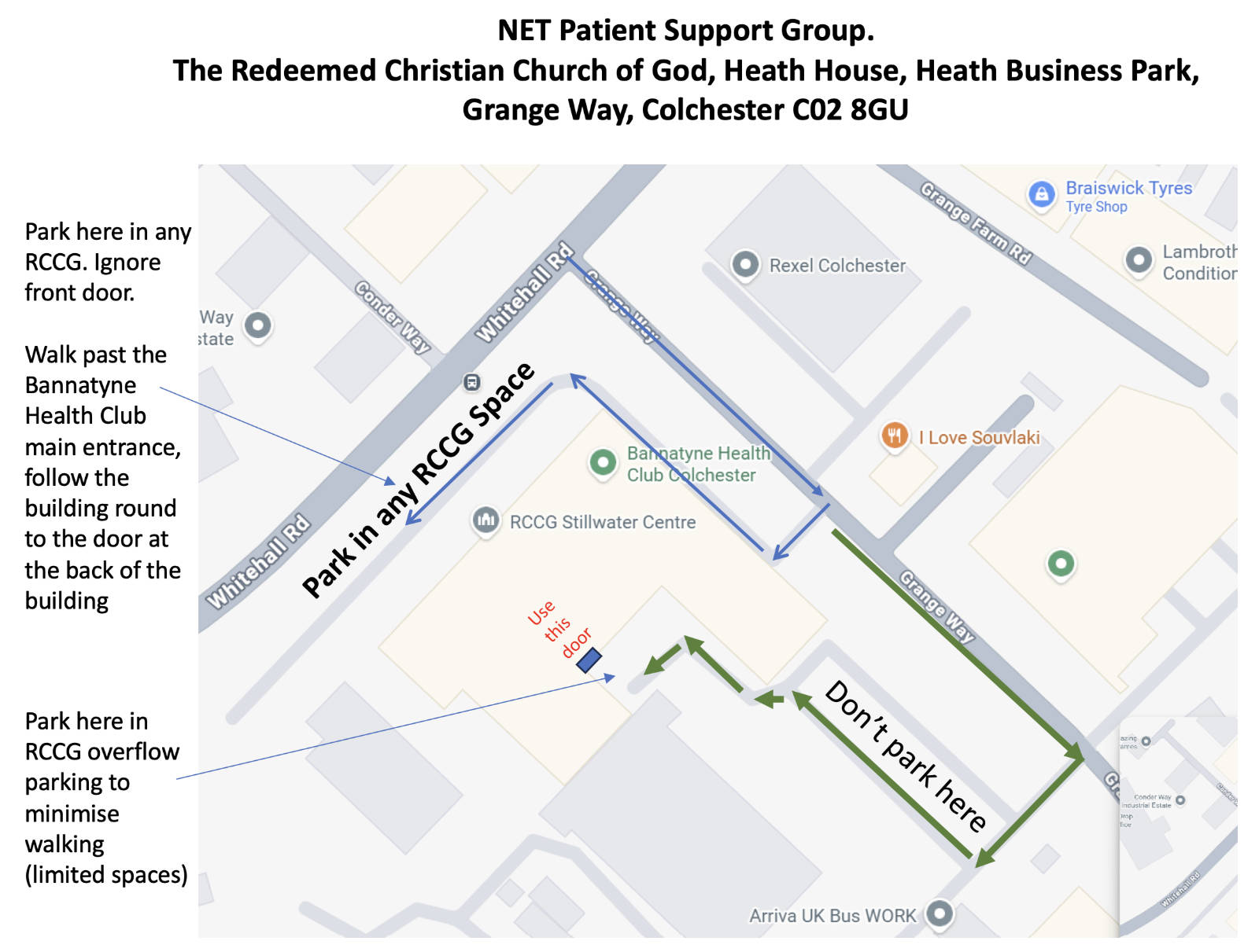 NET Patient Support Group map
